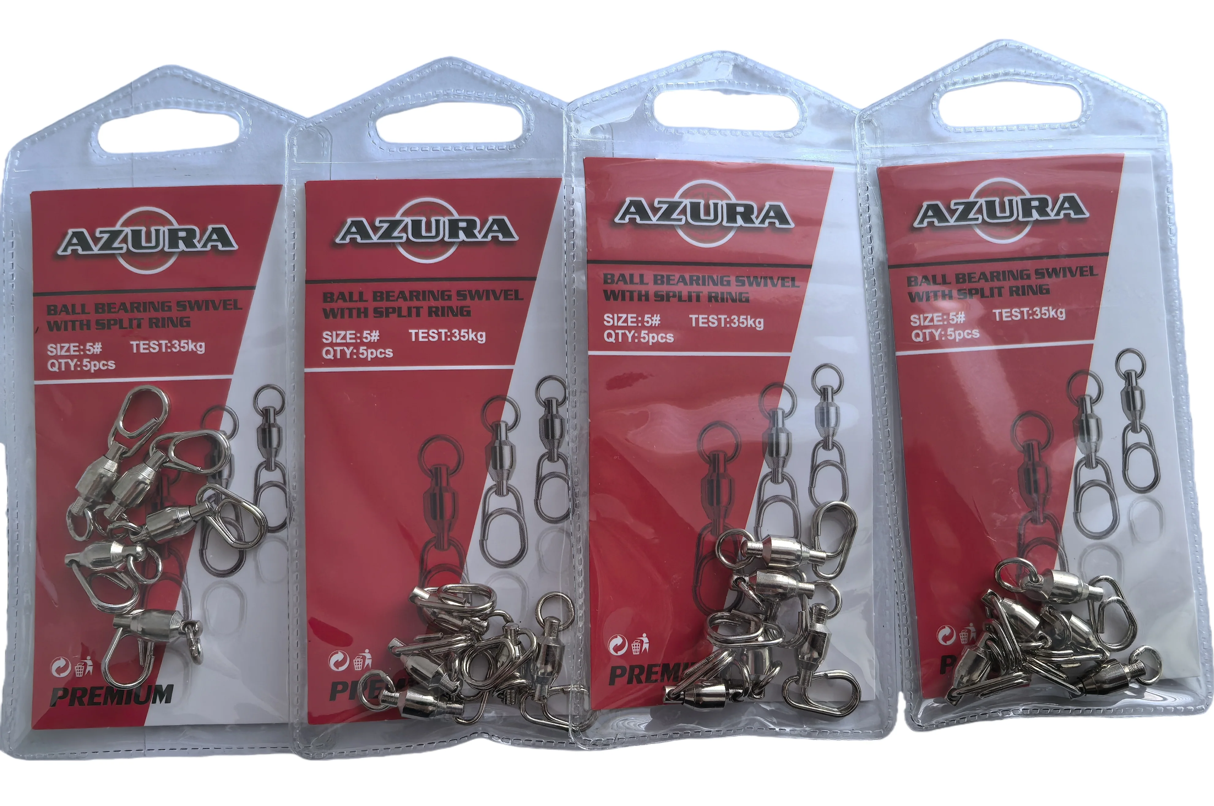 20pcs Fishing 5# Ball Bearing Swivel with Quick Snap �C Heavy Duty Fishing Connector