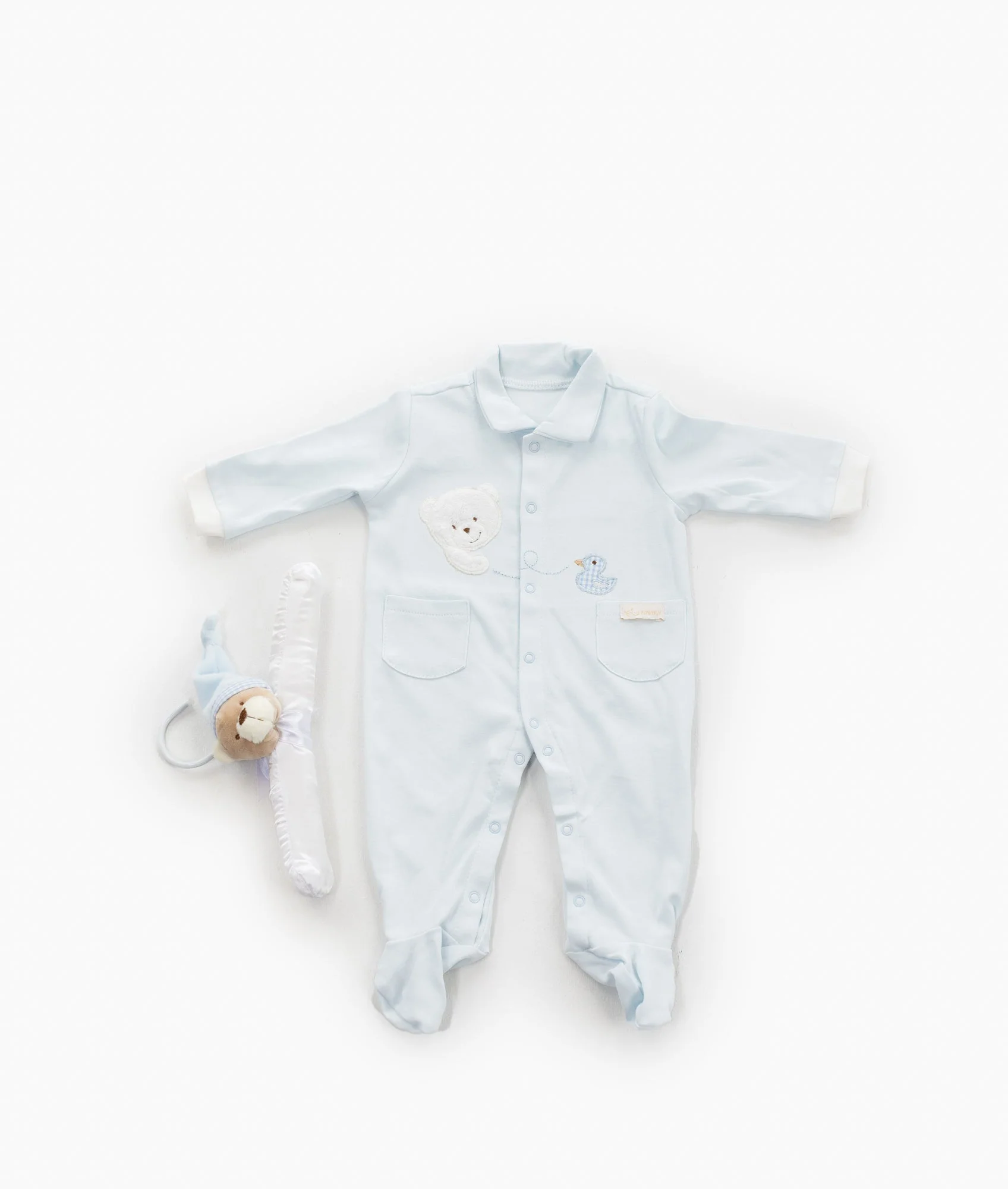 Bear Jumpsuit & Hanger Set | Blue