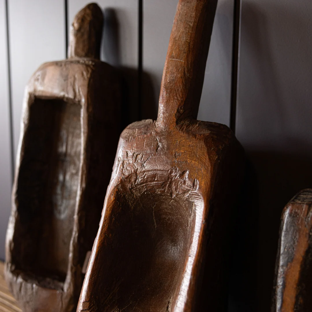 Vintage Wooden Basin with Handle