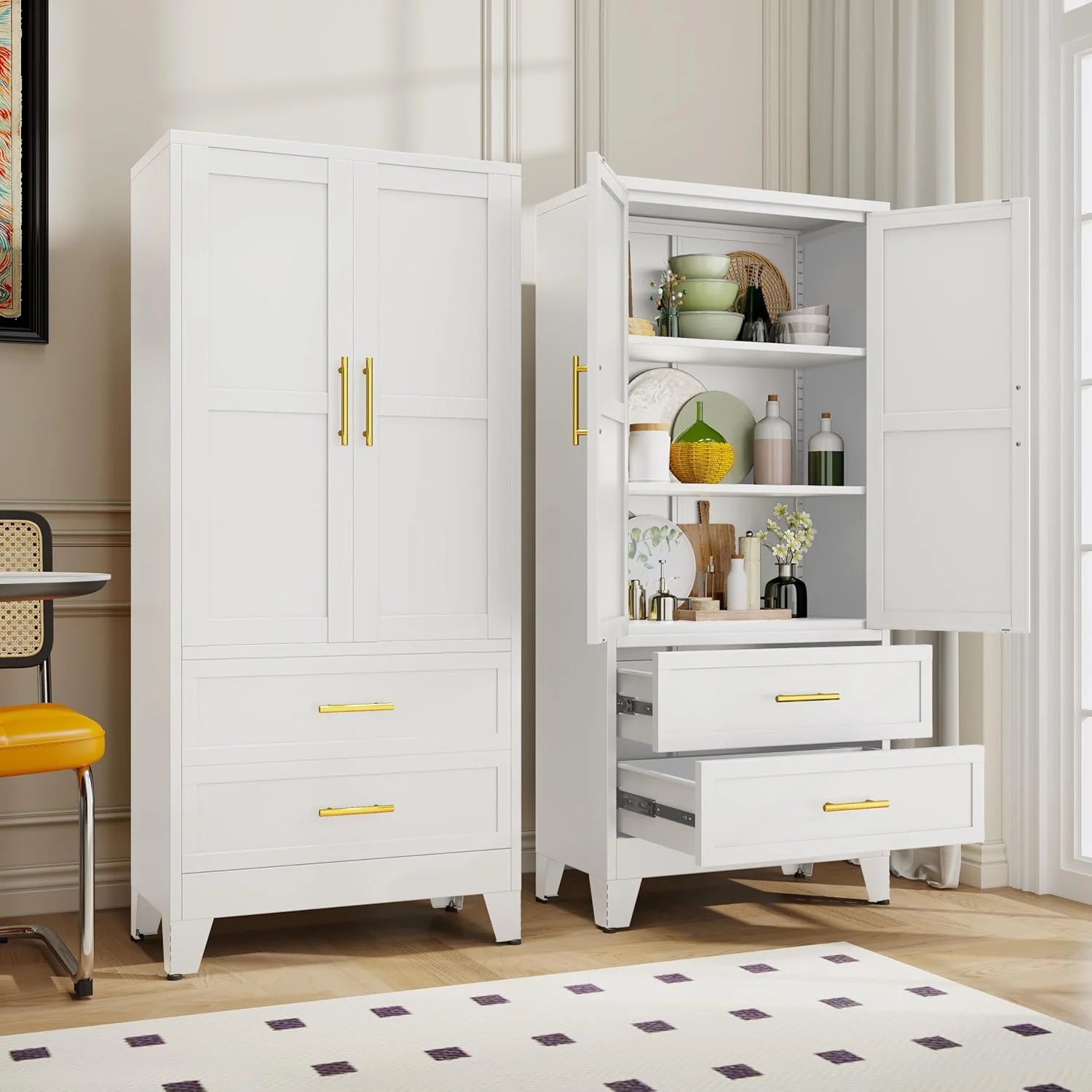 Steel Armoire Wardrobe Closet, 71