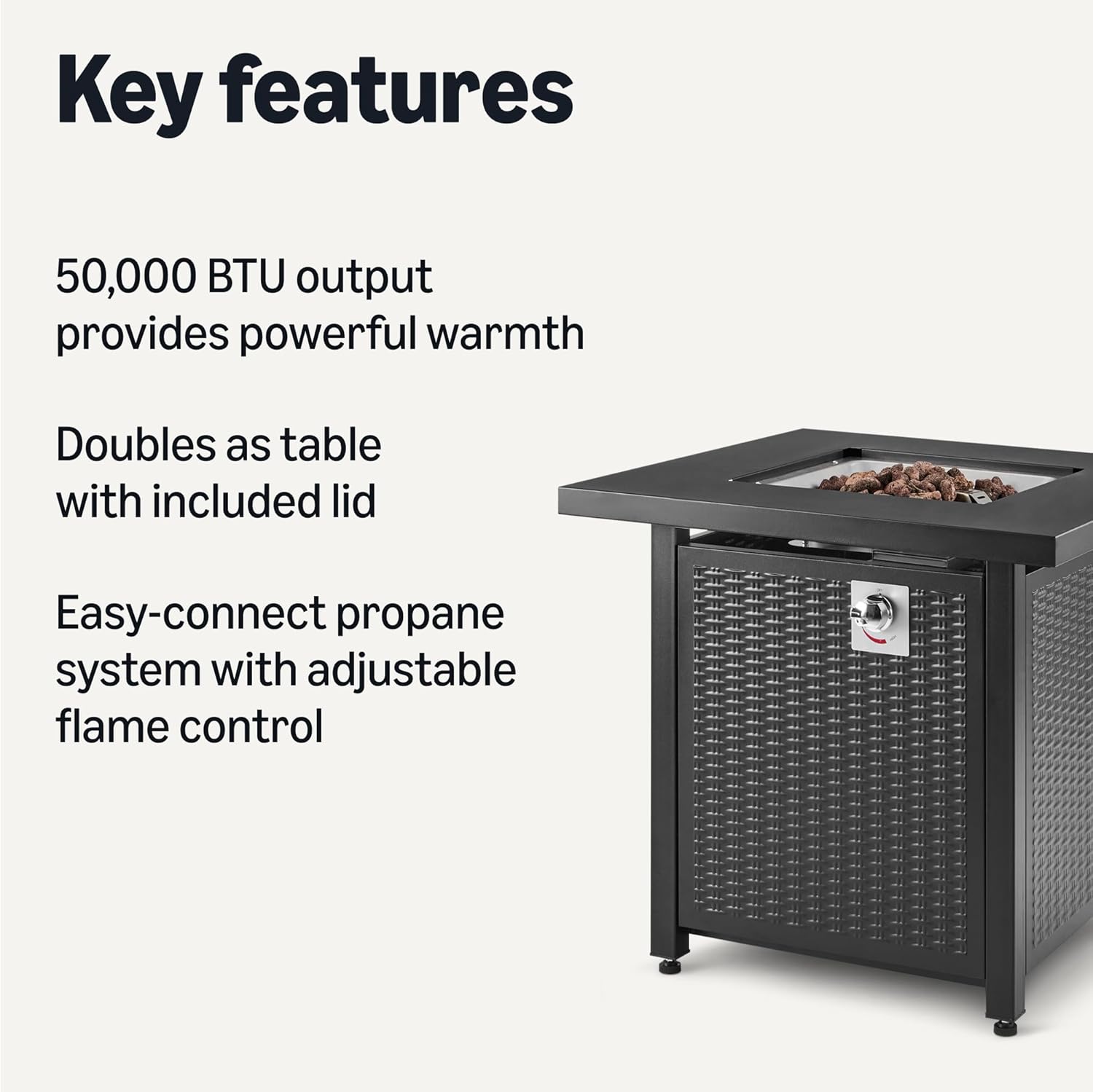 Amazon Basics Fire Table, 50,000 BTU, 28
