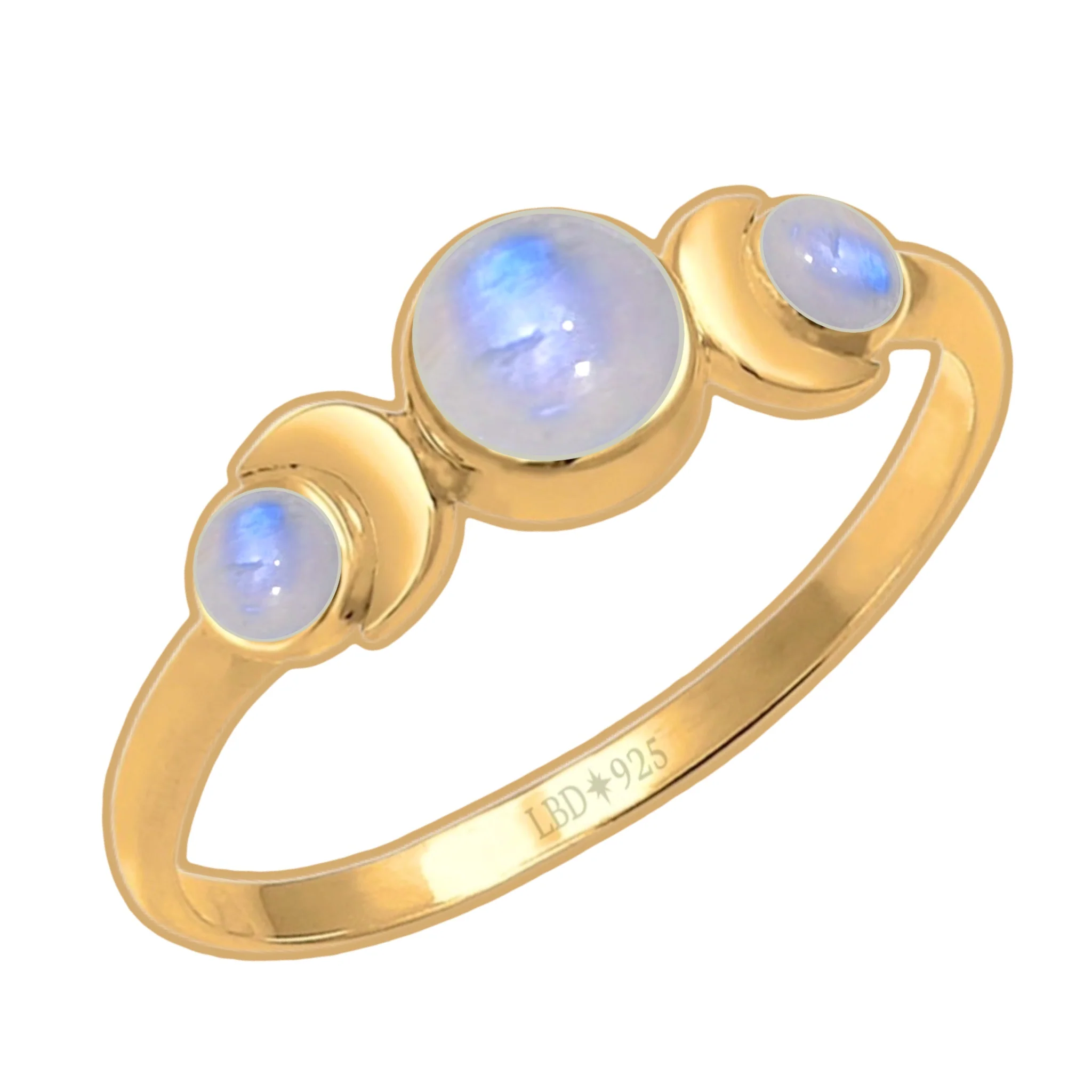Laihas Moon Tribe Crystal Gold Moonstone Ring