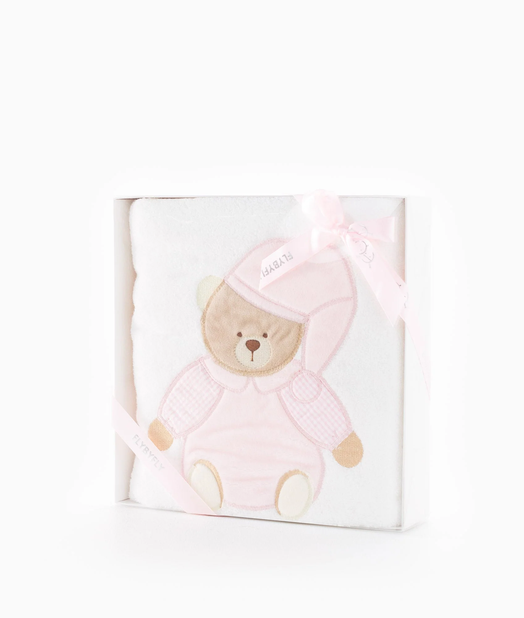 Classic Baby Towel | White & Pink