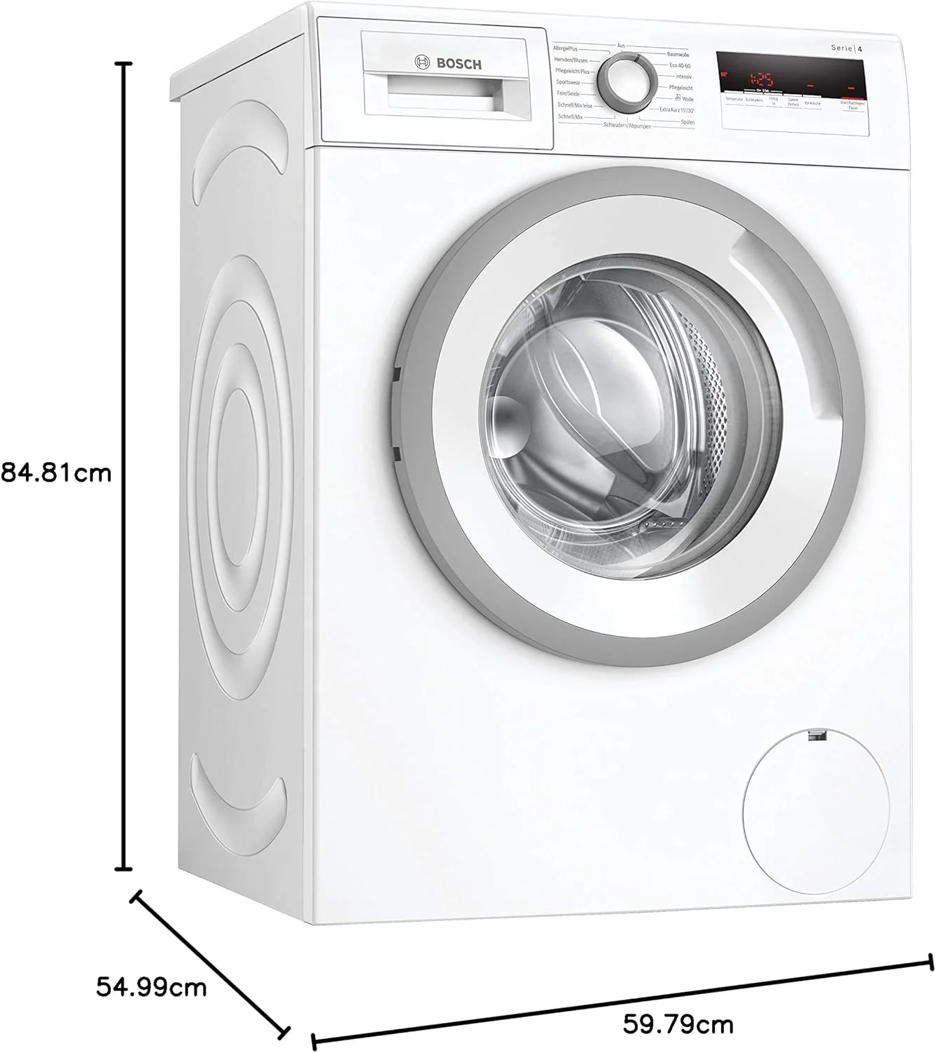 BOSCH WAN28127 Waschmaschine Serie 4, Frontlader mit 8kg Fassungsvermögen, 1400 UpM, Iron Assist, Active Water Plus, EcoSilence Drive, Speed Perfect, Weiß, 60cm