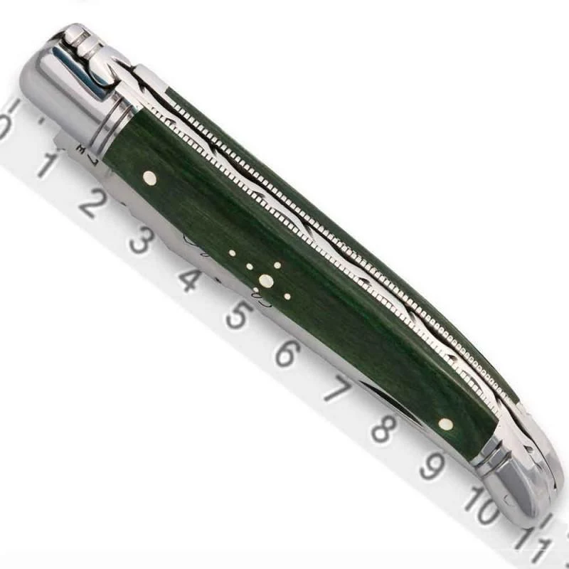 Laguiole Knife Green Stamina Wood Handle