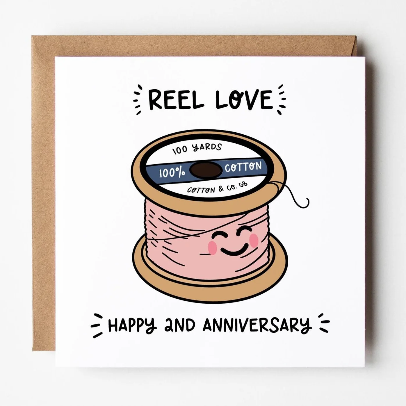 2nd Anniversary Card ? Cotton Reel  ? Cotton Anniversary Card ? 2nd Anniversary Card ? Cotton Anniversary Gift
