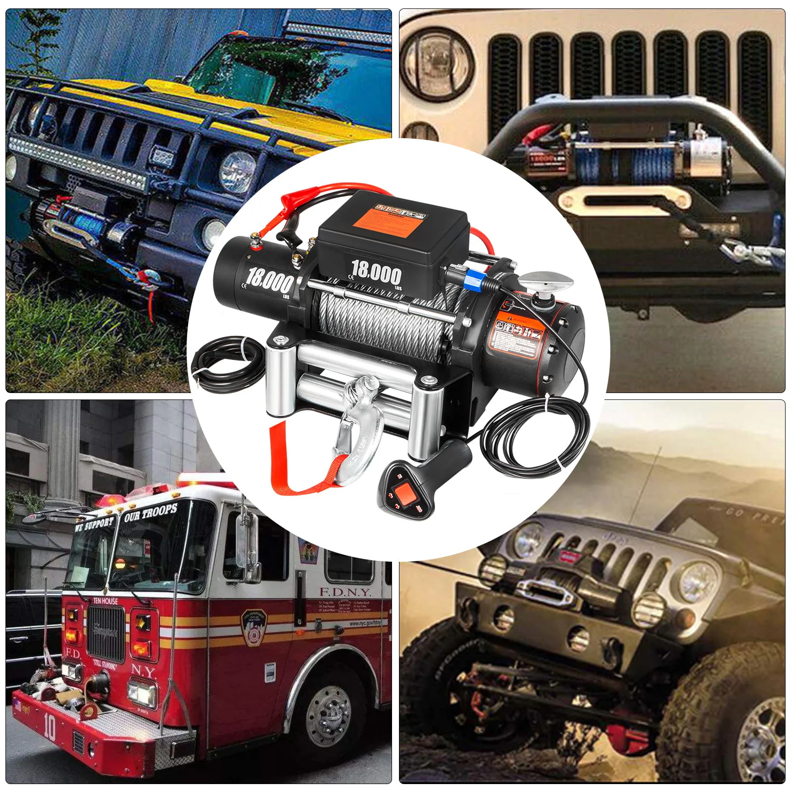 Electric Winch 12V Steel Cable Off-road ATV UTV Truck Towing Trailer