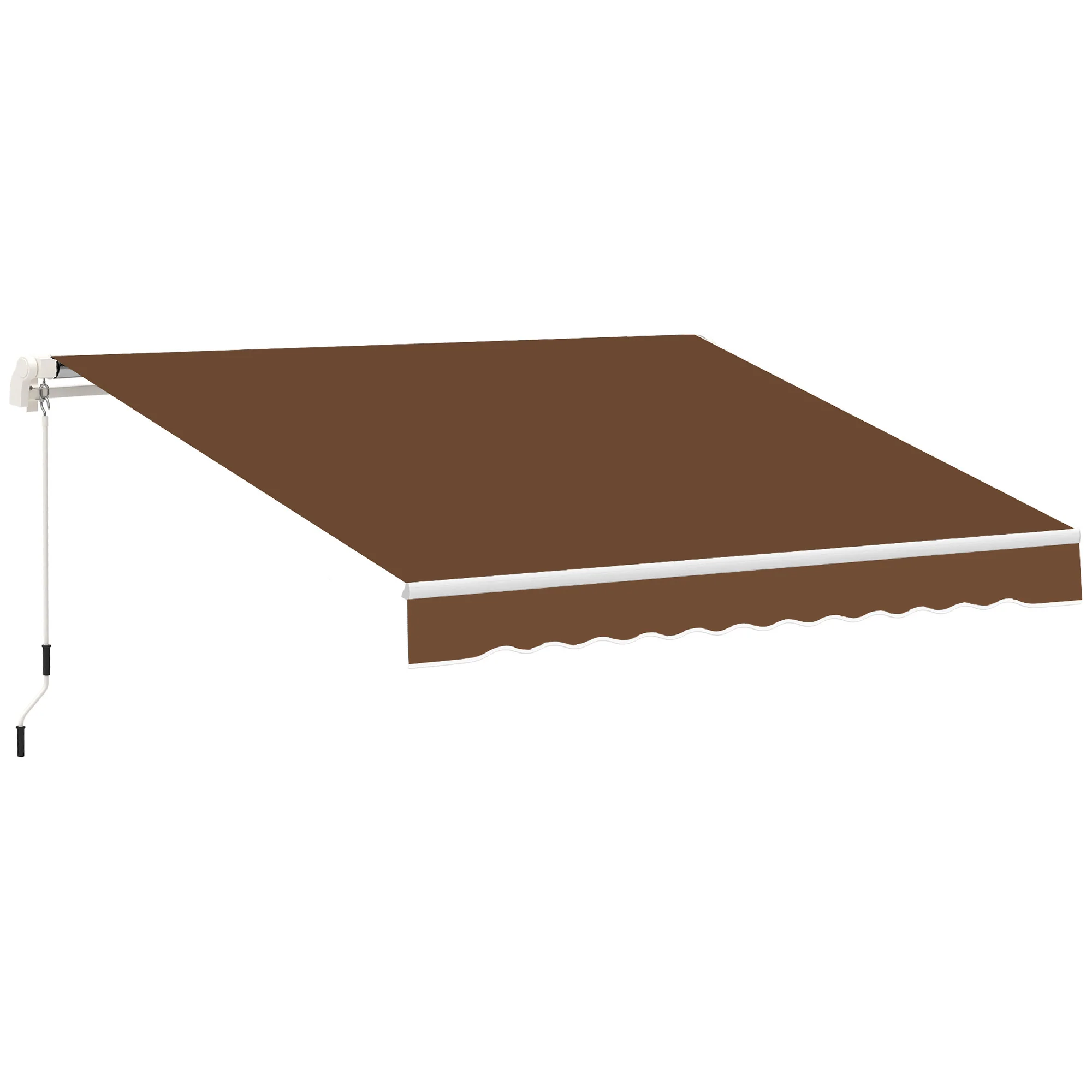 Tendalino Retrattile Manuale 10'x8', Resistente ai Raggi UV e All’Acqua, Colore Caffè