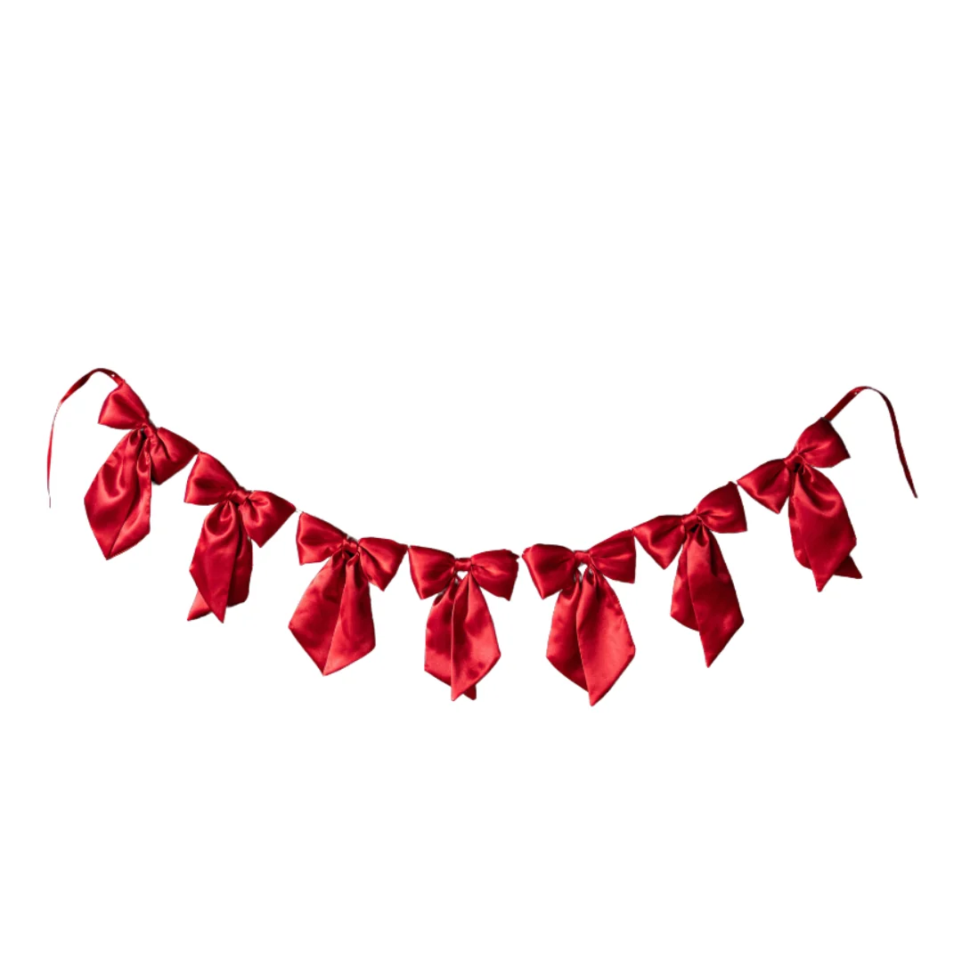 Red Satin Bow Garland