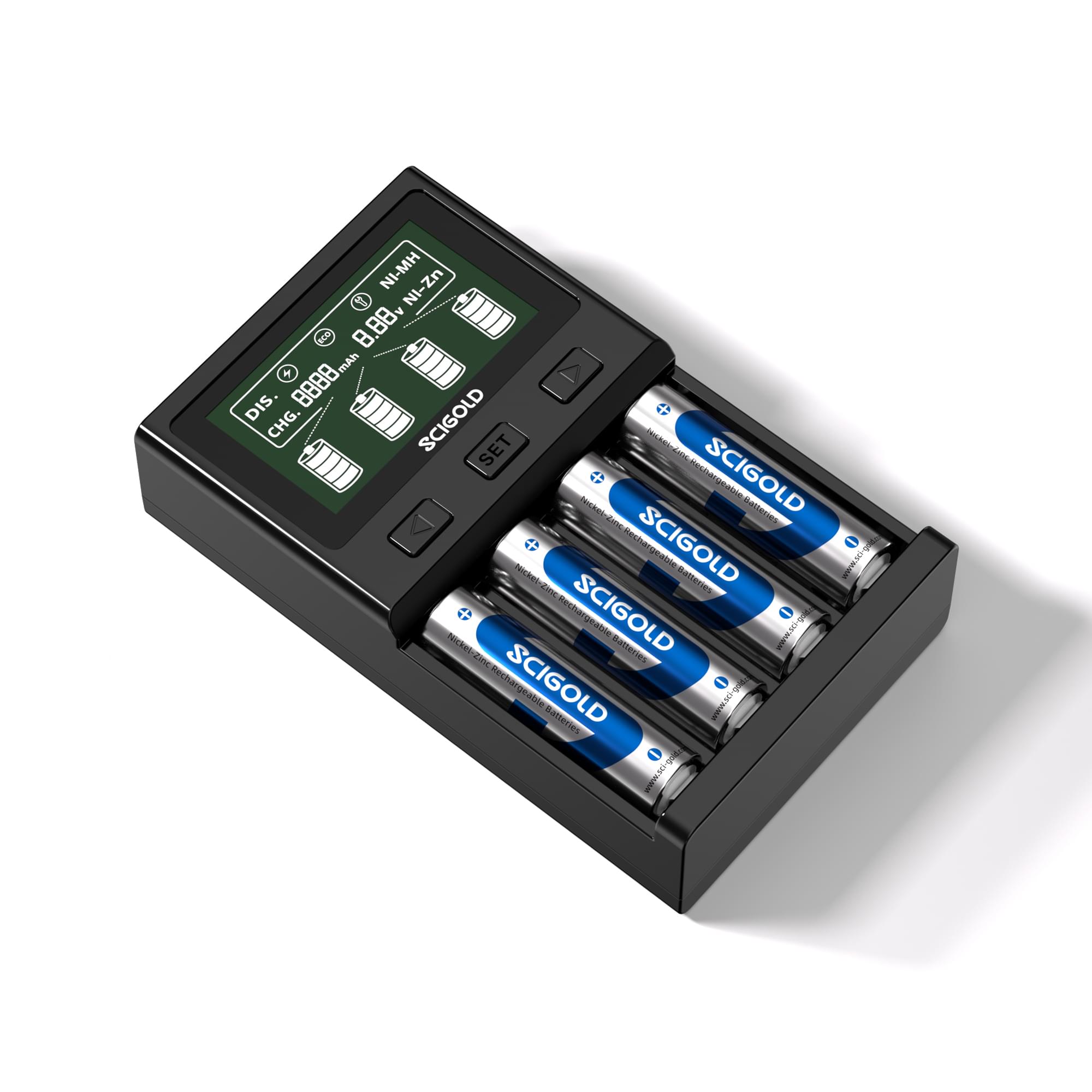 Scigold 4 Ni-Zn AA Batteries & Ni-Zn/Ni-MH Battery Fast Smart Charger