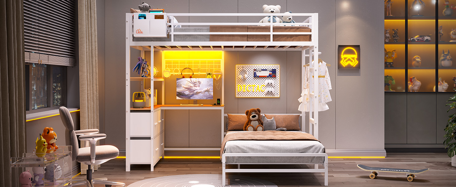 bunk bed with desk