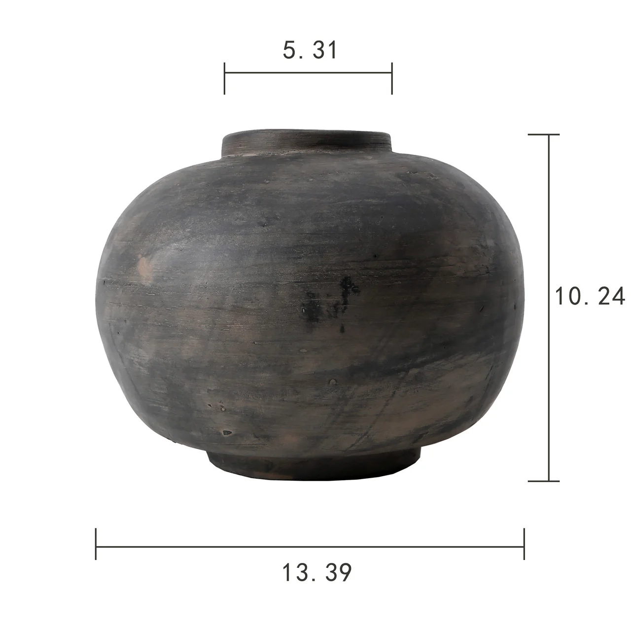 Earthy Gray Round Pot