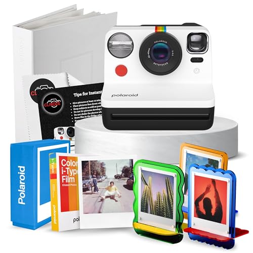 Set fotocamera a stampa istantanea con fotocamera istantanea Polaroid Now Gen 2, pellicola Polaroid a colori i Type, porta foto Polaroid, album fotografico Polaroid e cornici in acrilico (nero e : Elettronica