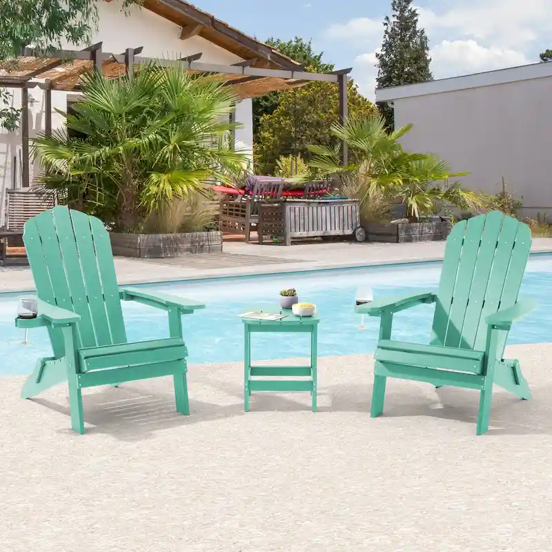 Bonosuki Set of 2 Folding Adirondack Chair Patio Fire Pit Chair