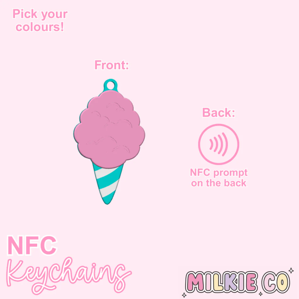 Cotton Candy NFC Keychain