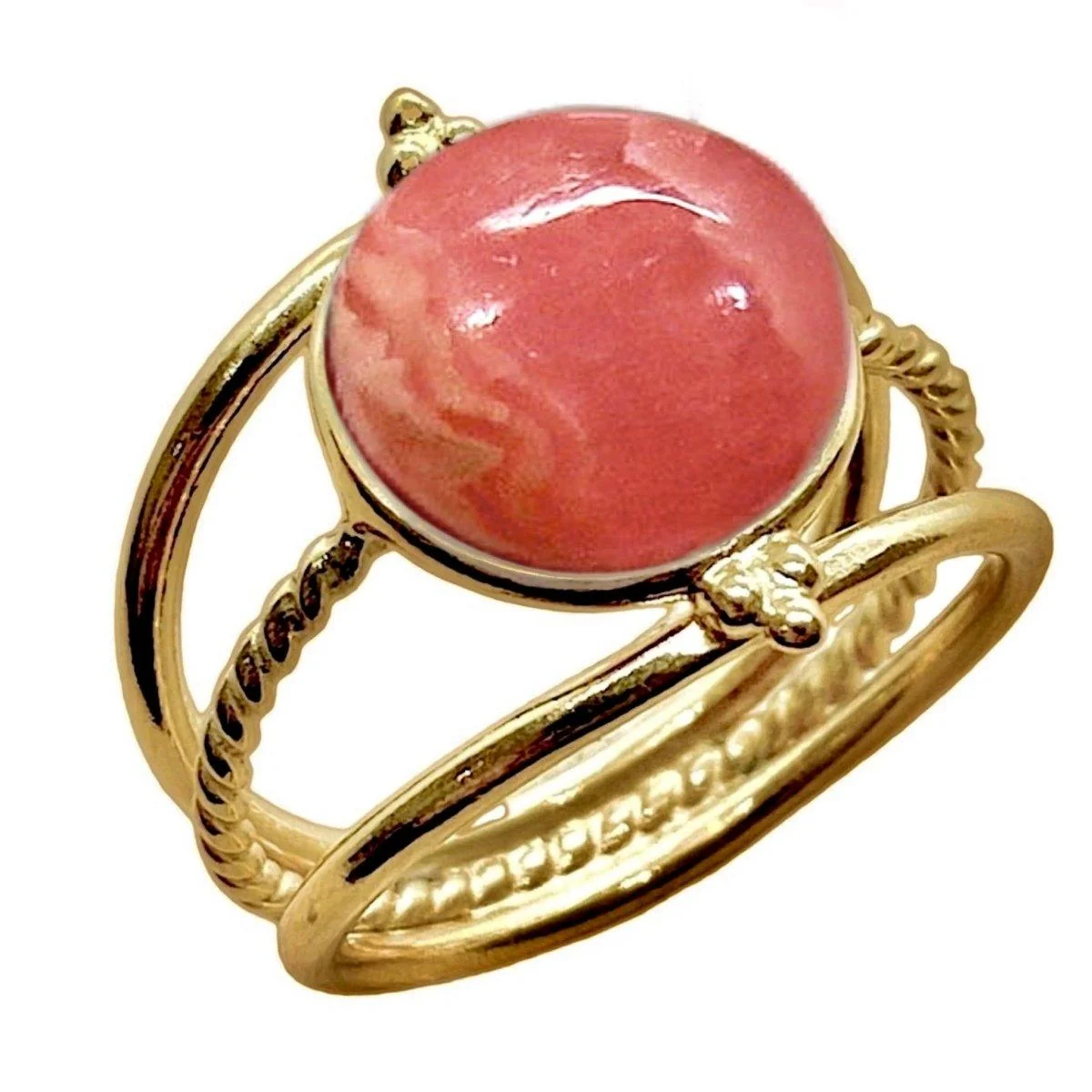 Laihas Free Spirit Gold Rhodochrosite Ring