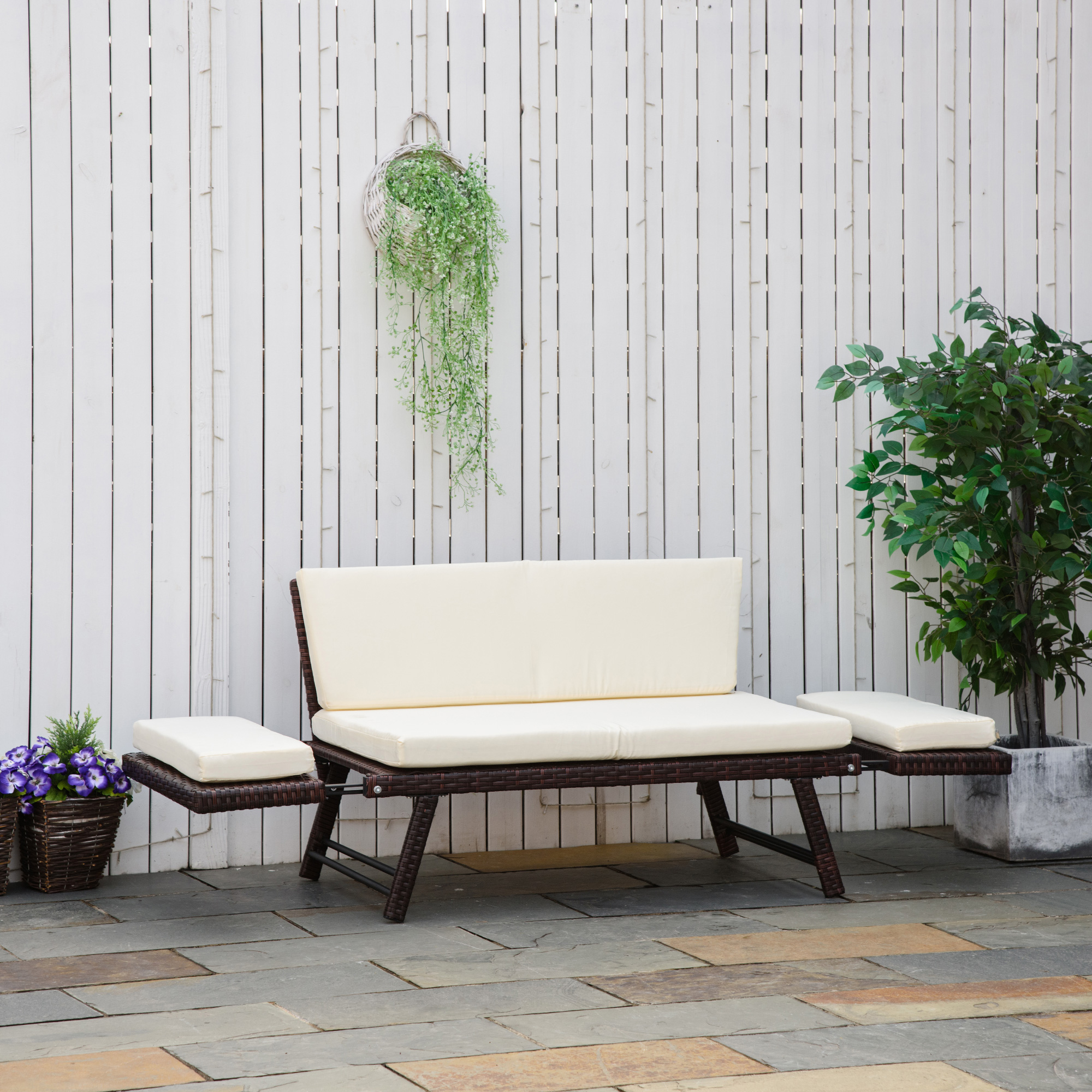 2-zits tuinbank tuinmeubelen tuinbank tuinbank loungebank poly-rotan staal
