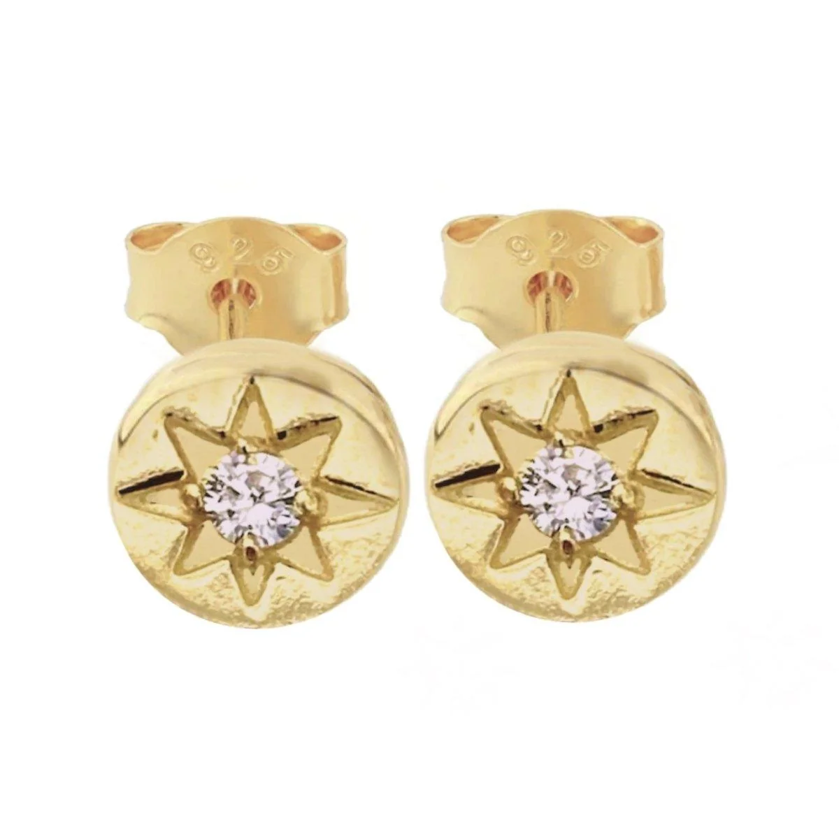 Laihas Prestige ��Shoot For The Stars�� Gold Stud Earrings-Topaz