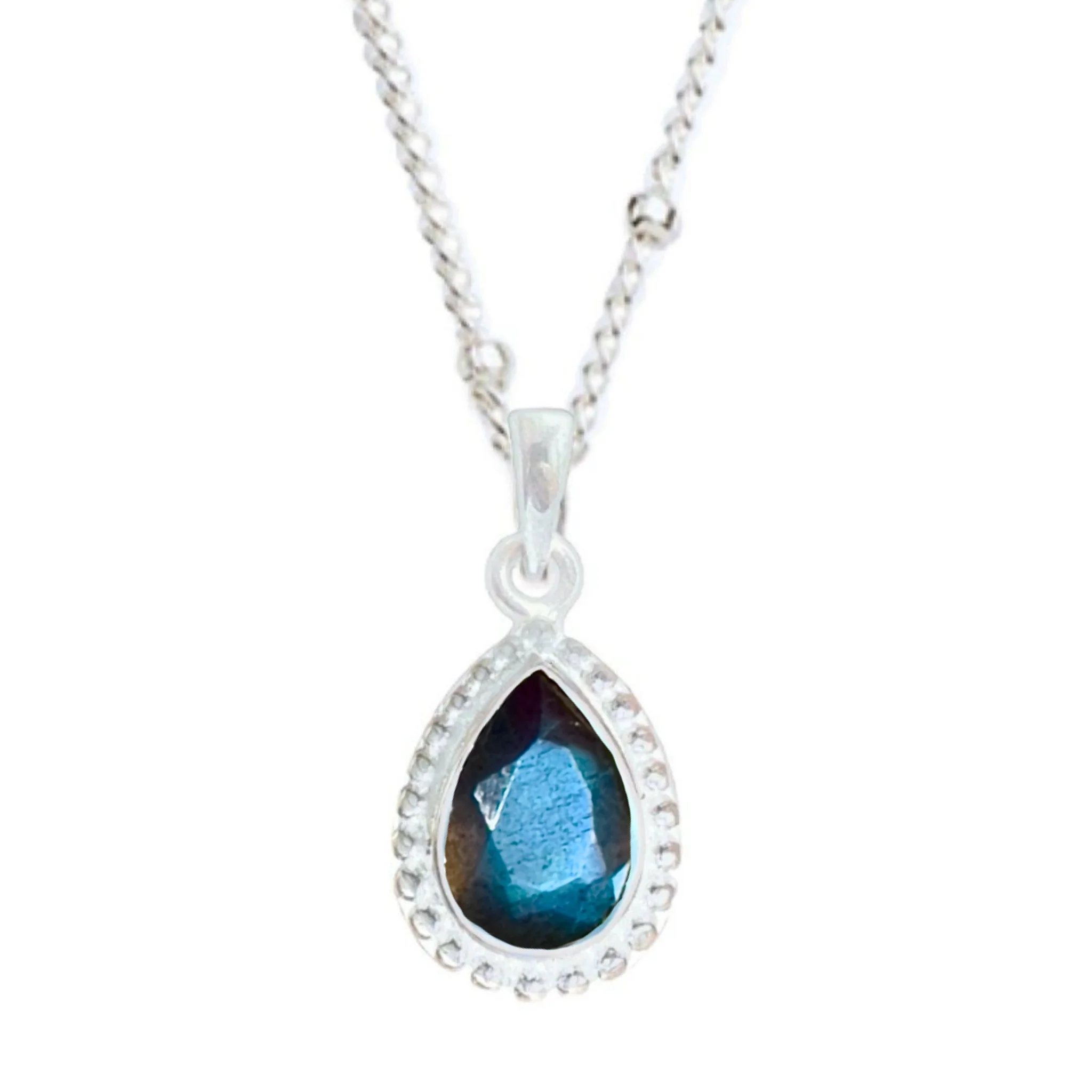 Laihas Mini Summer Haze Raindrop Labradorite Necklace