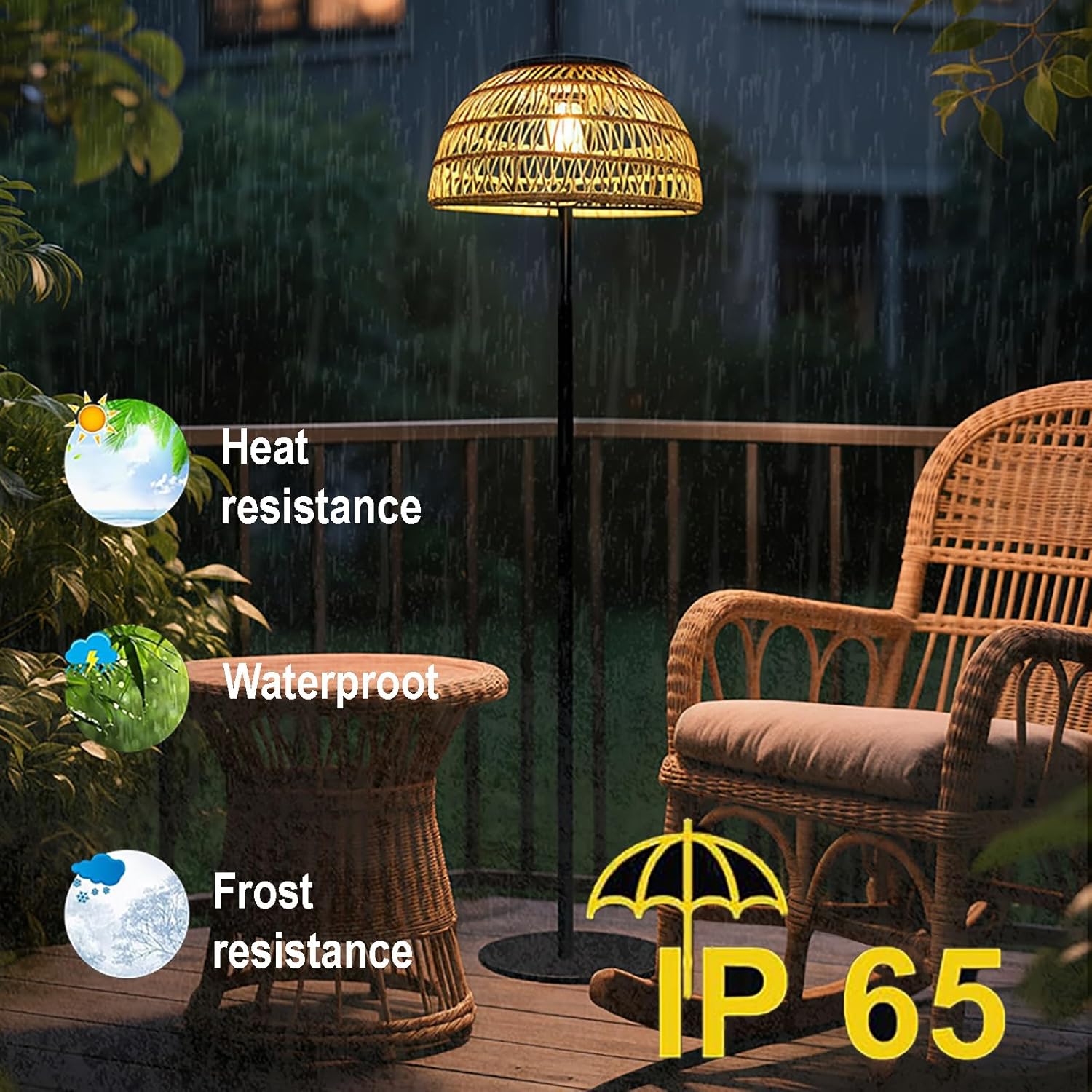 So Outdoor-Stehlampe, wasserdicht, schnurlos, Metallleuchte für Terrasse, Terrasse, Terrasse, Hof, Garten, so & USB-aufladbar, energieeffiziente LED-Beleuchtung für Außenbereiche