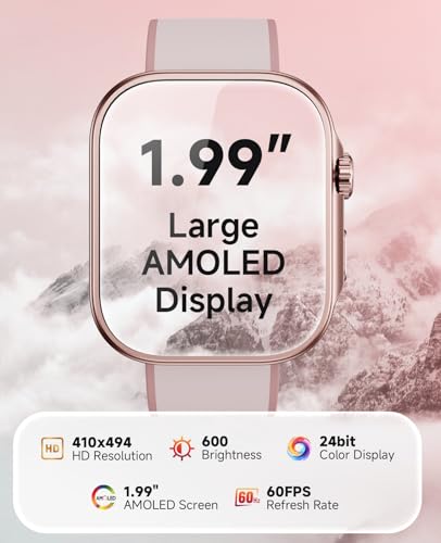 Smartwatch per Donne Con Display AMOLED da 1,99", Impermeabile 3ATM, Monitora Pressione Sanguigna, Frequenza Cardiaca, Ossigeno Nel Sangue E Sonno. Smart Watch Compatibile Con Android E Ios : Elettronica
