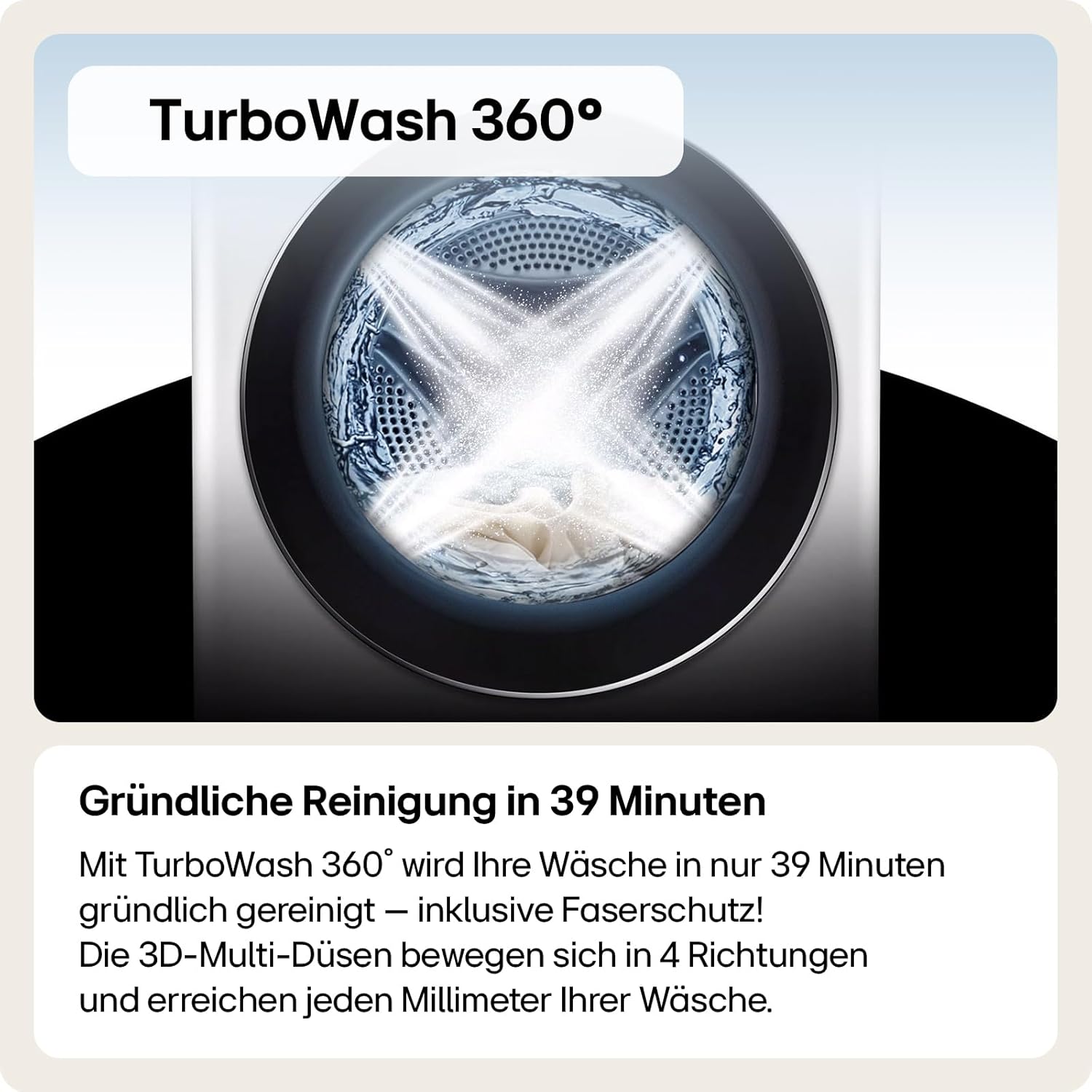 LG W4WR7096YB, Klasse D, Frontlader-Waschtrockner 9 - 6 kg, 62 x 60 x 85 cm, Wi-Fi, AI Direct Drive, Tiefenreinigung mit Dampf, TurboWash 360, Große Kapazität, Außentür aus gehärtetem Glas, Weiß