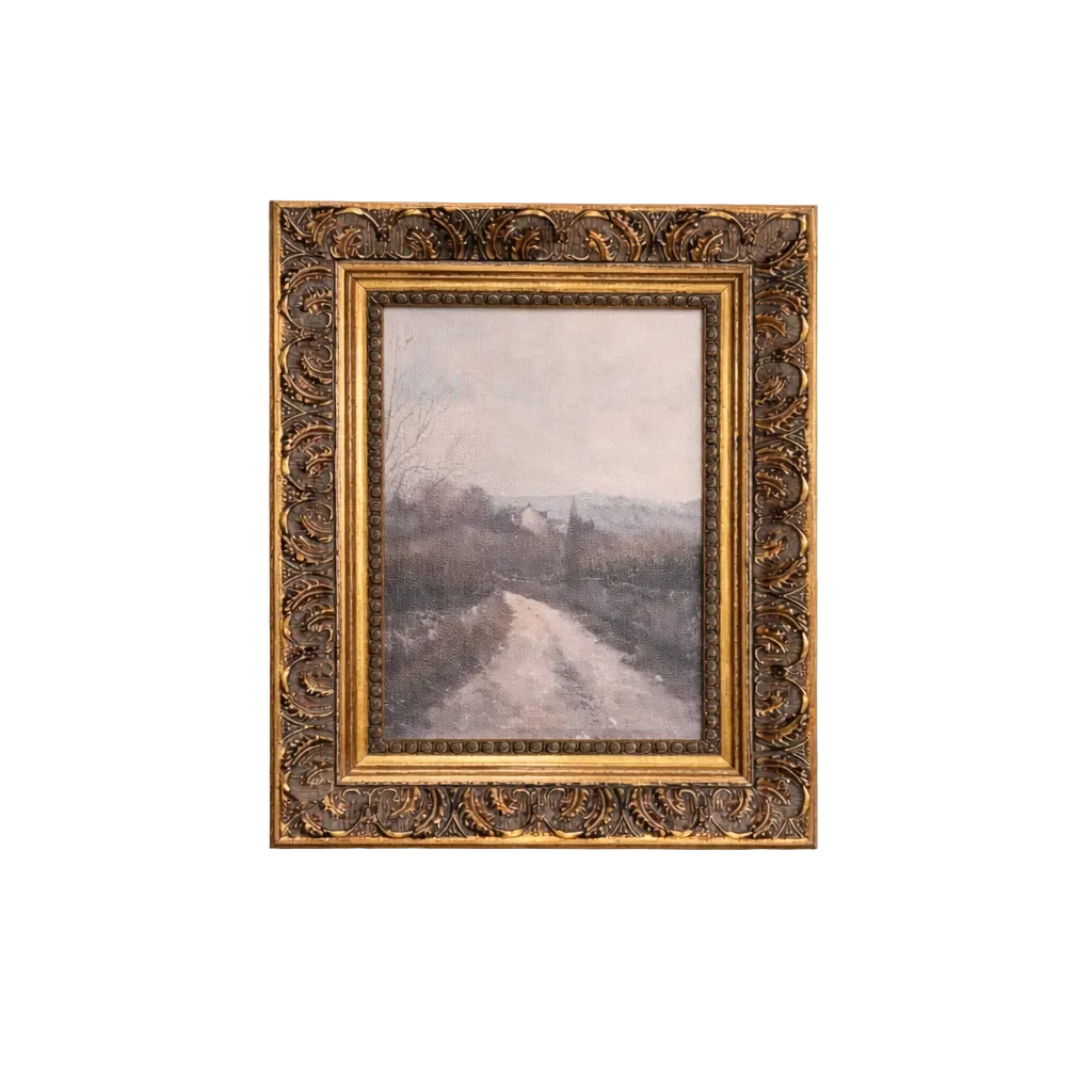 Matin Brumeux | Antique Inspired Gold Leaf Crowned Framed Art