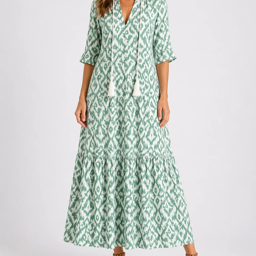 Womena??s Floral Midi Dress Lightweight Summer Style