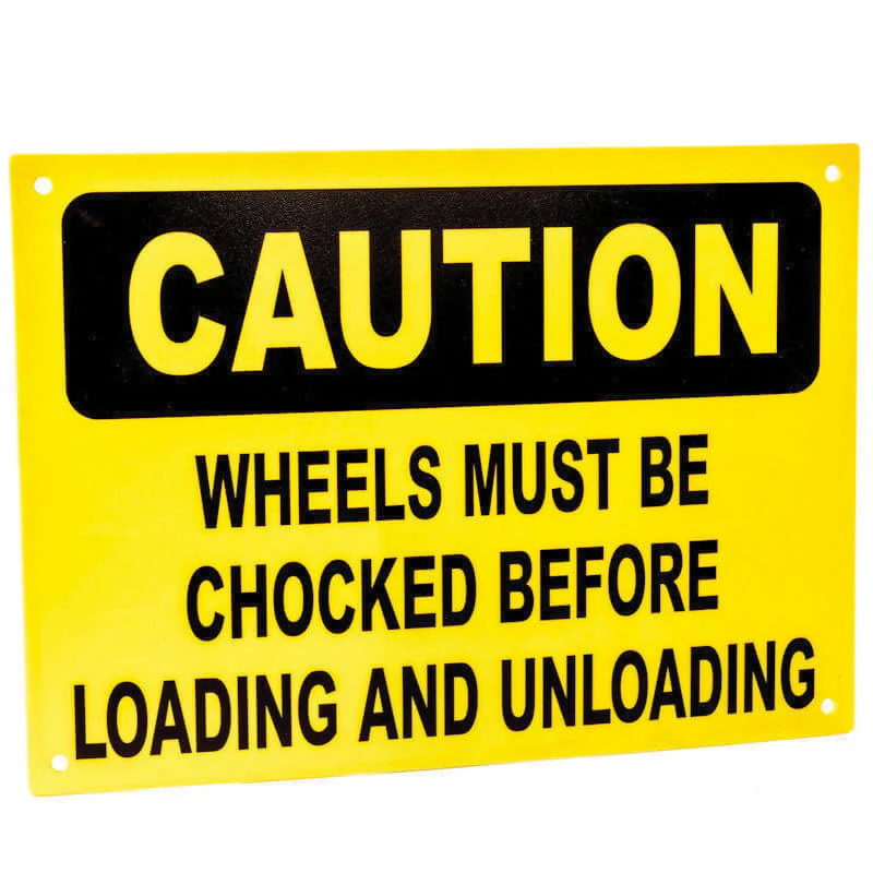 Ideal Warehouse 60-7242  ~  Wheel Chock Econo English Sign