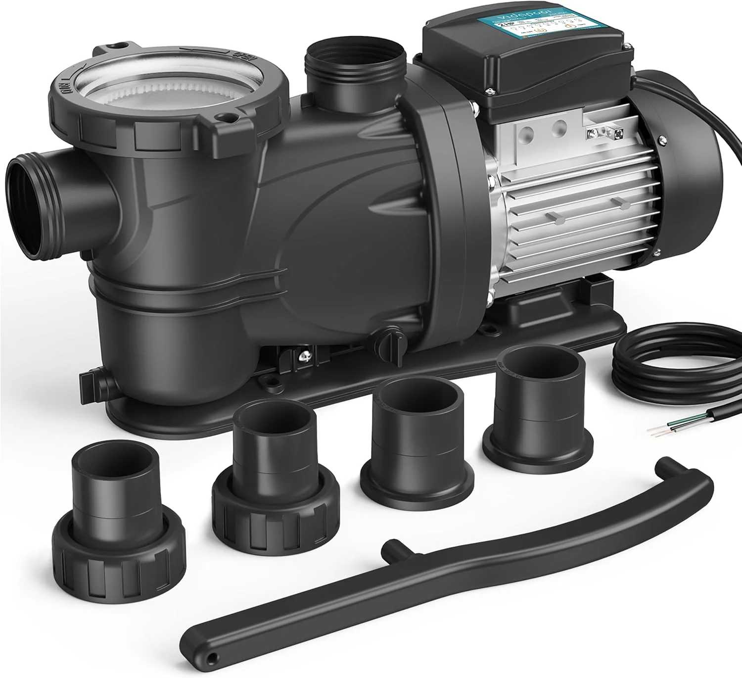 Földfeletti/Földbe süllyeszthető medenceszivattyú Önfelszívó, nagy átfolyású (időzítővel, 2 LE, 8120 GPH, 220V)