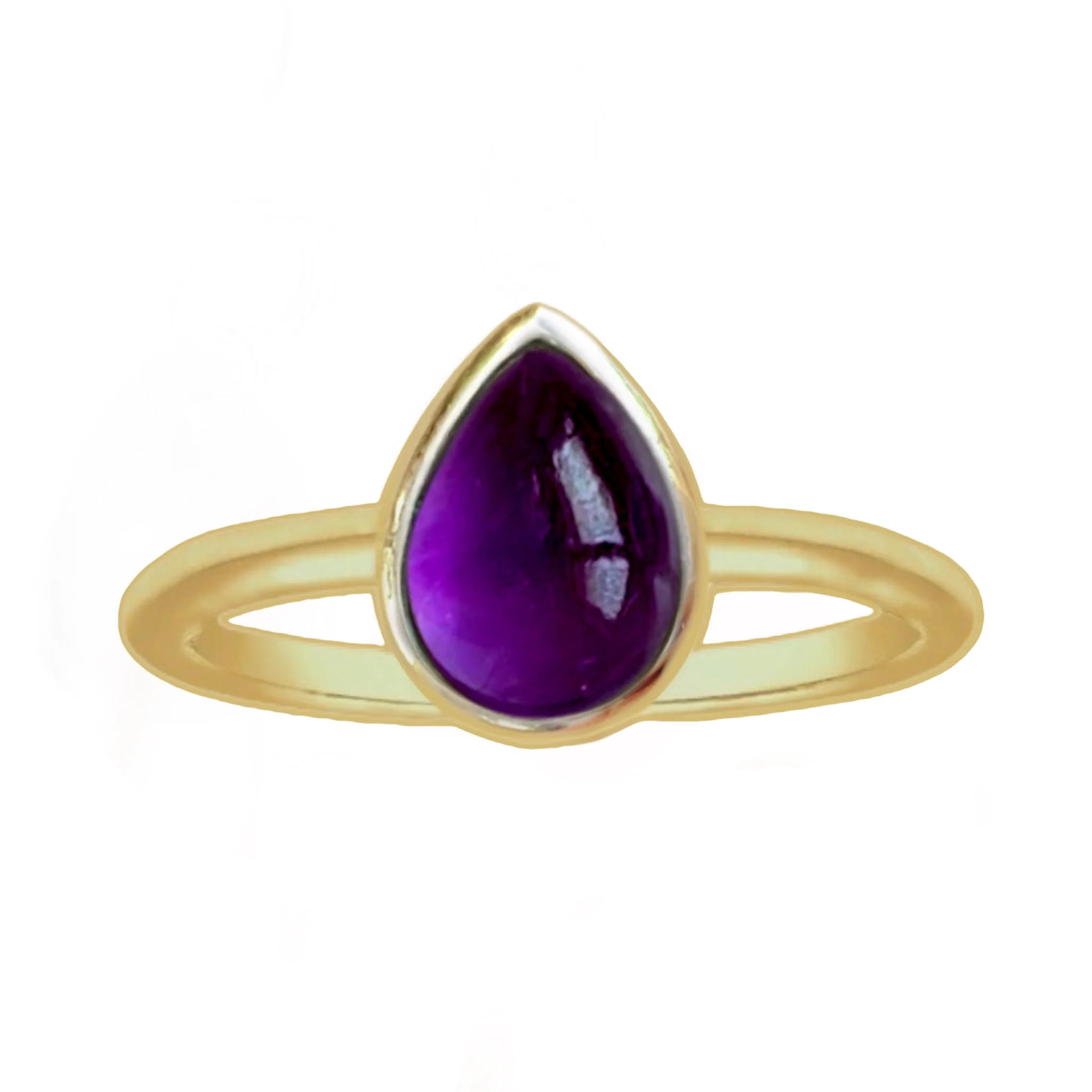 Laihas Mini Tearing Spirit Gold Amethyst Ring
