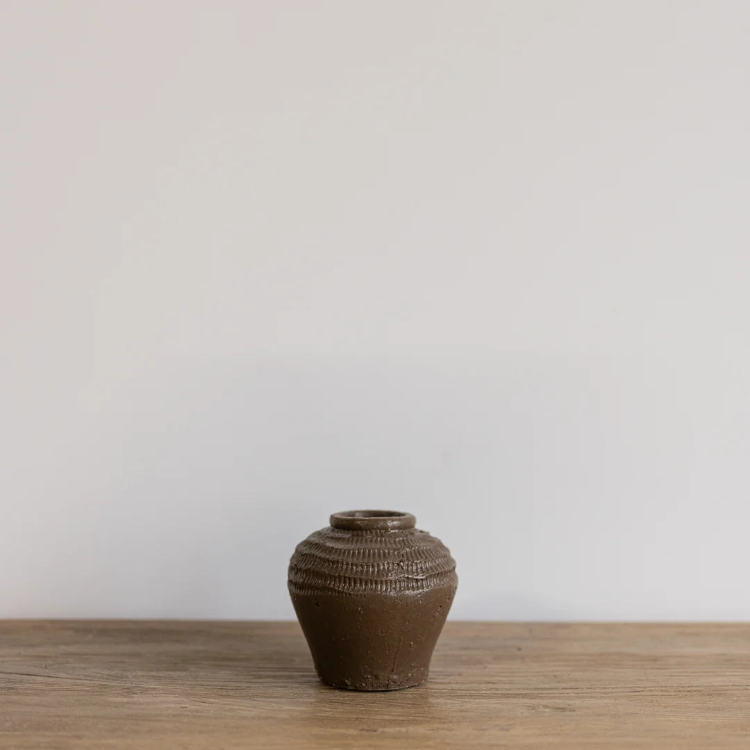 Brown Textured Ceramic Vase