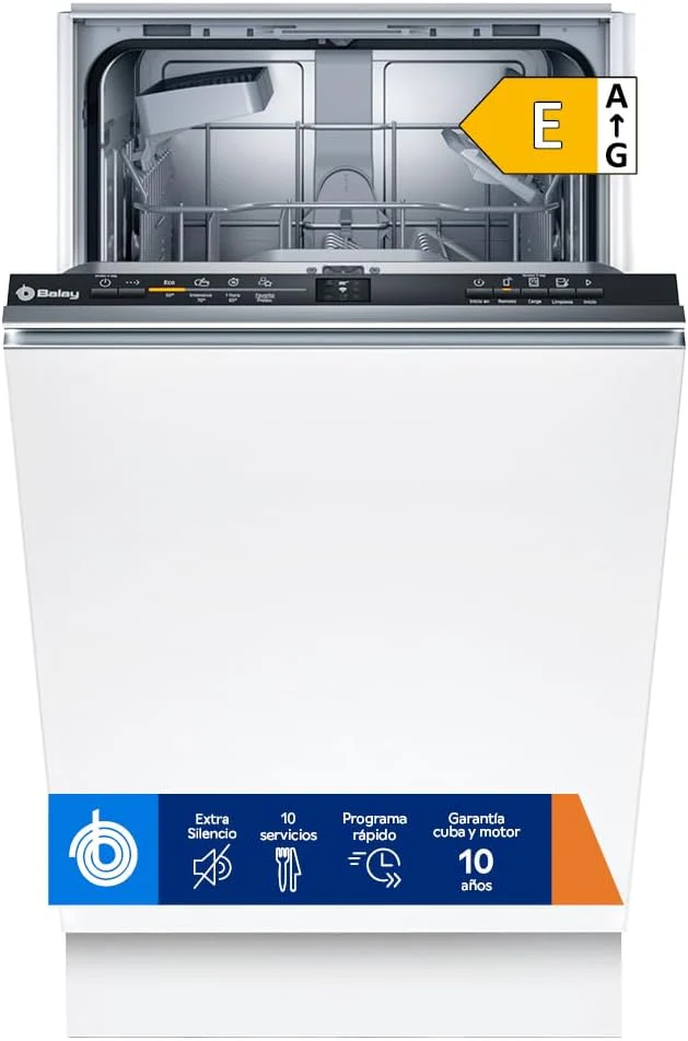 Balay Dishwasher, integrable, 45 cm., Extra Silent Motor, Home Connect, Infolight, High Installation, 3VT4031NA.