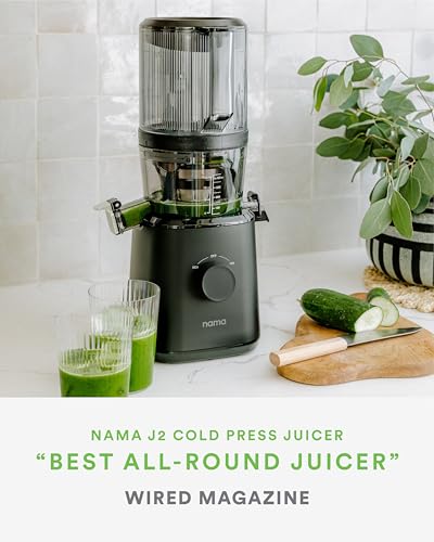 Nama J2 Cold Press Juicer – Self Feeding for Hands Free Operation with Wide Mouth Hopper for Whole Recipe Loading, Zero Waste Masticating Juicer For More Juice, Less Pulp – Easy Cleanup & Assembly: Home & Kitchen