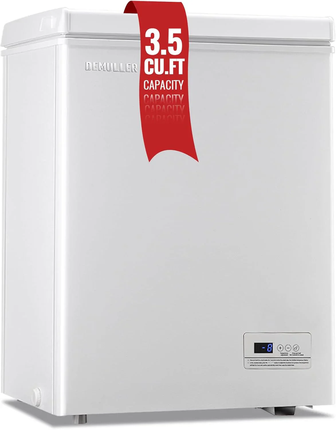 Chest Freezer 5.0Cubic Feet Deep Freezer Freestanding Freezers 2 Removable Stainless Steel Basket