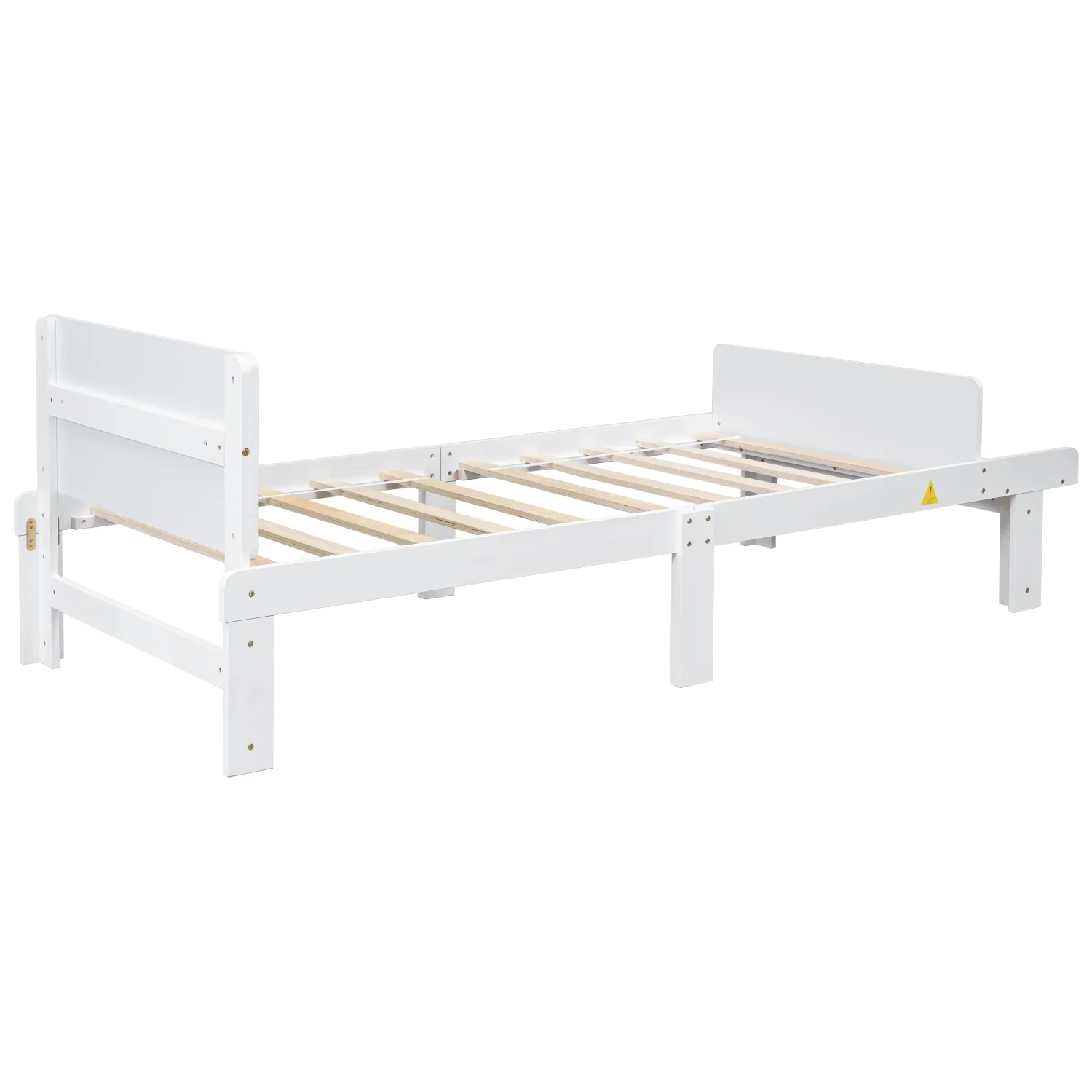 Elegant Eenpersoonsbed in Wit met Voetenbank �C Stijlvol en Comfortabel