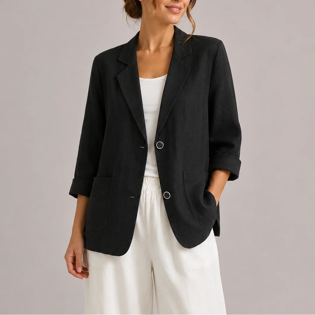 Women��s Linen Blazer Lightweight Elegant Casual Style