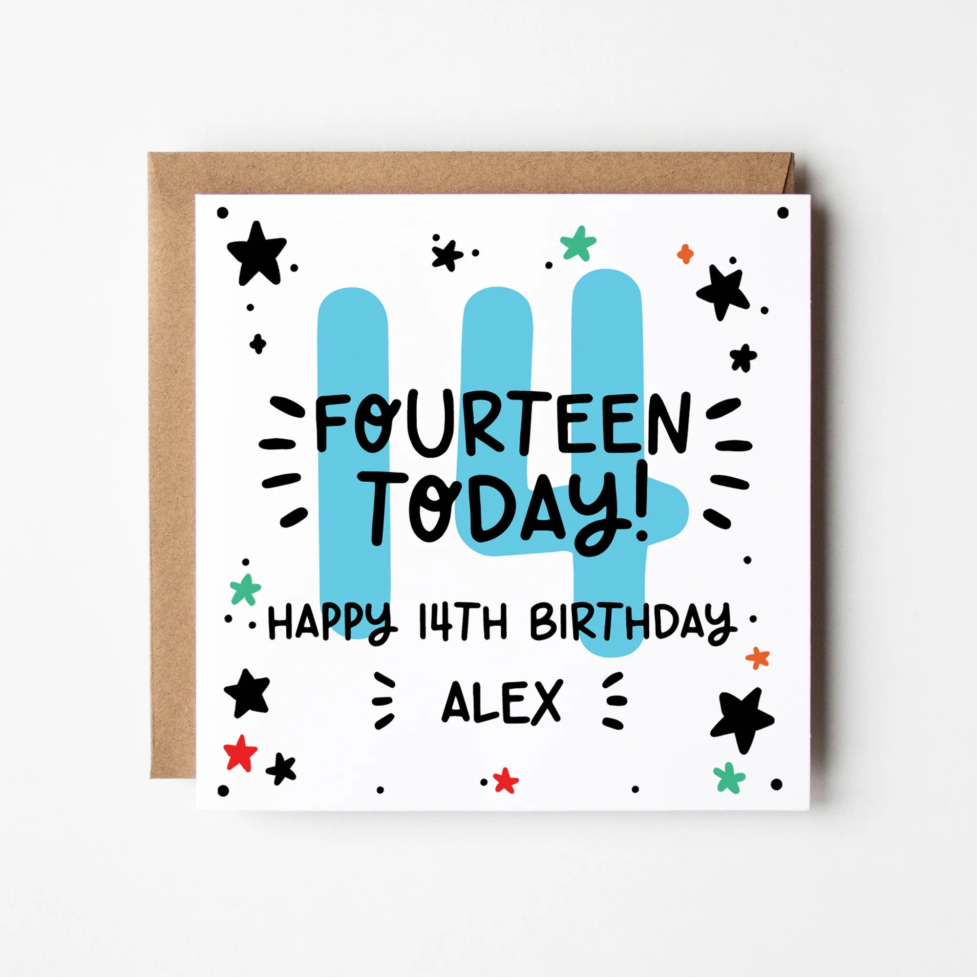 Personalised 11th, 12th, 13th 14th, 15th Birthday Card ? Birthday Number Card ? Boy's Birthday Card ?