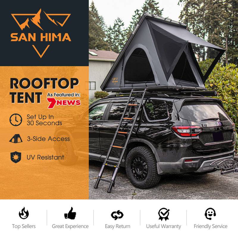 San Hima Kalbarri Lite Rooftop Tent Hardshell With Ladder Grey Camping 4WD 4×4