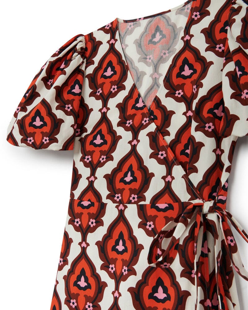 Angelica Puff Sleeve Wrap Dress