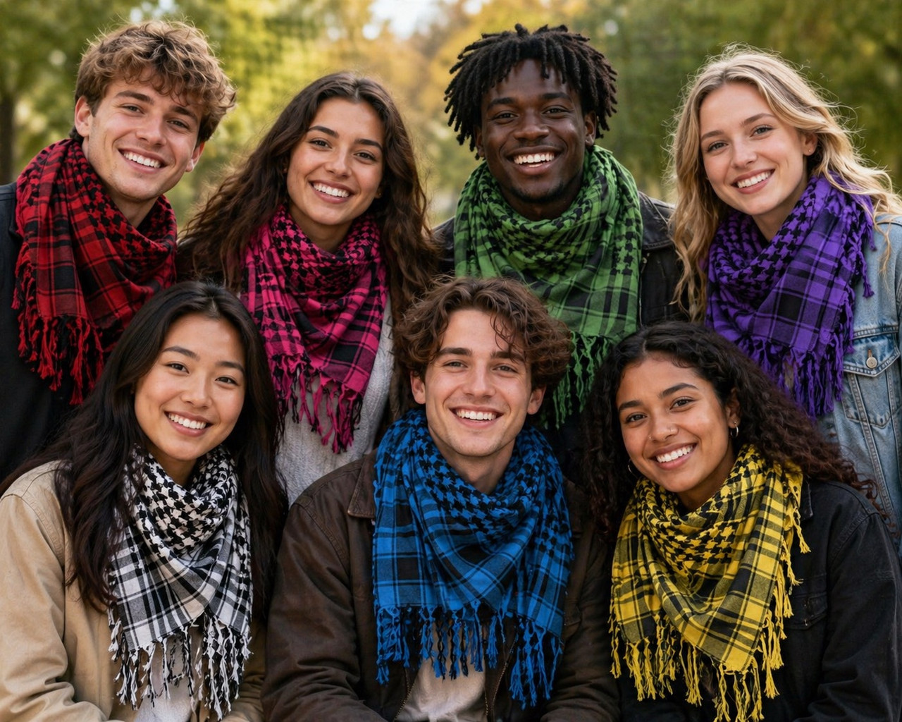 Assorted Color Arab Shemagh Houndstooth Scarf 2075Z