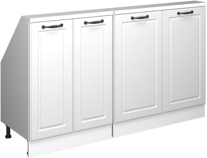 Vicco Dachschrägenschrank-Set Rion, Weiß Landhaus/Weiß, 2er Set