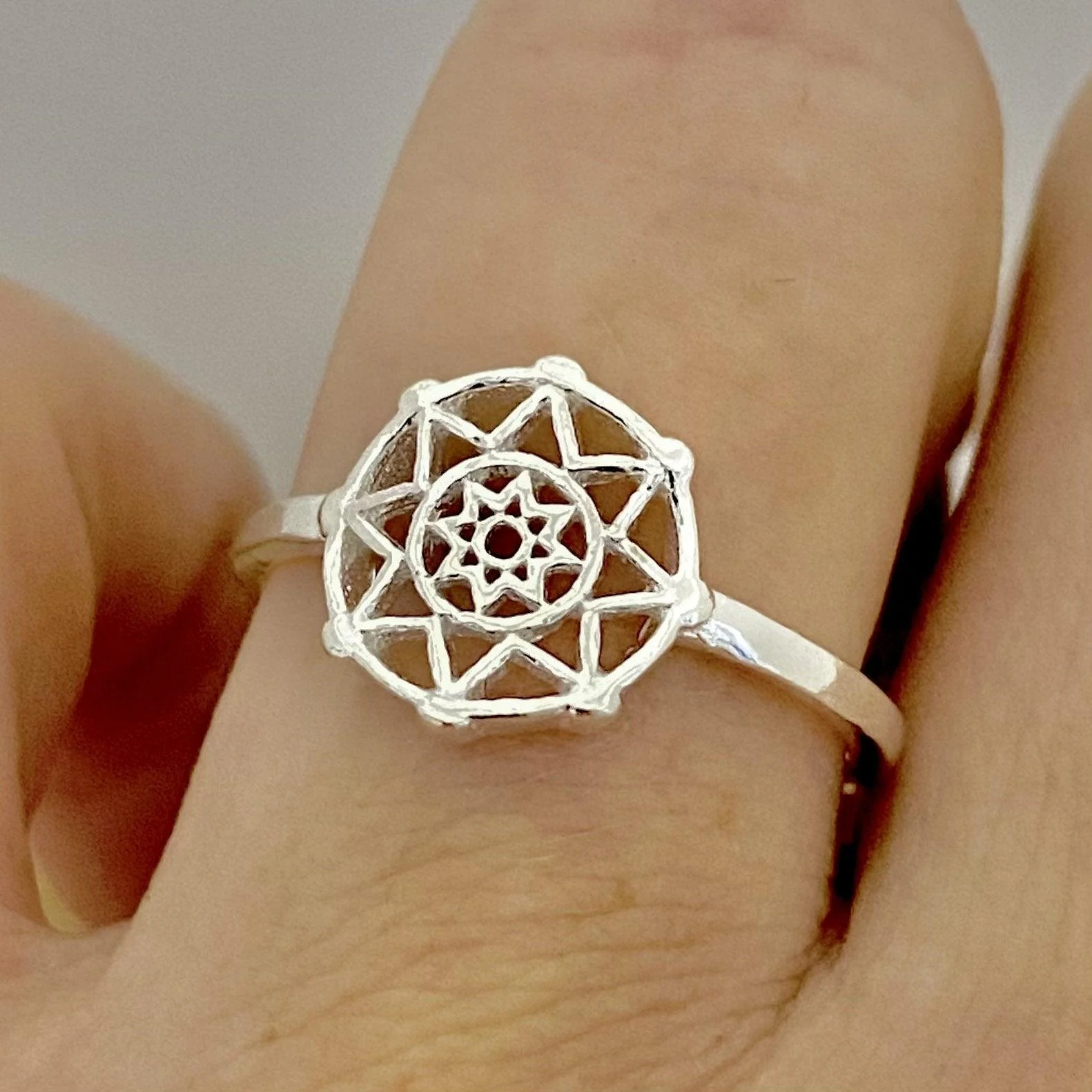 Laihas Small Mandala Sterling Silver Boho Ring Ass sizes
