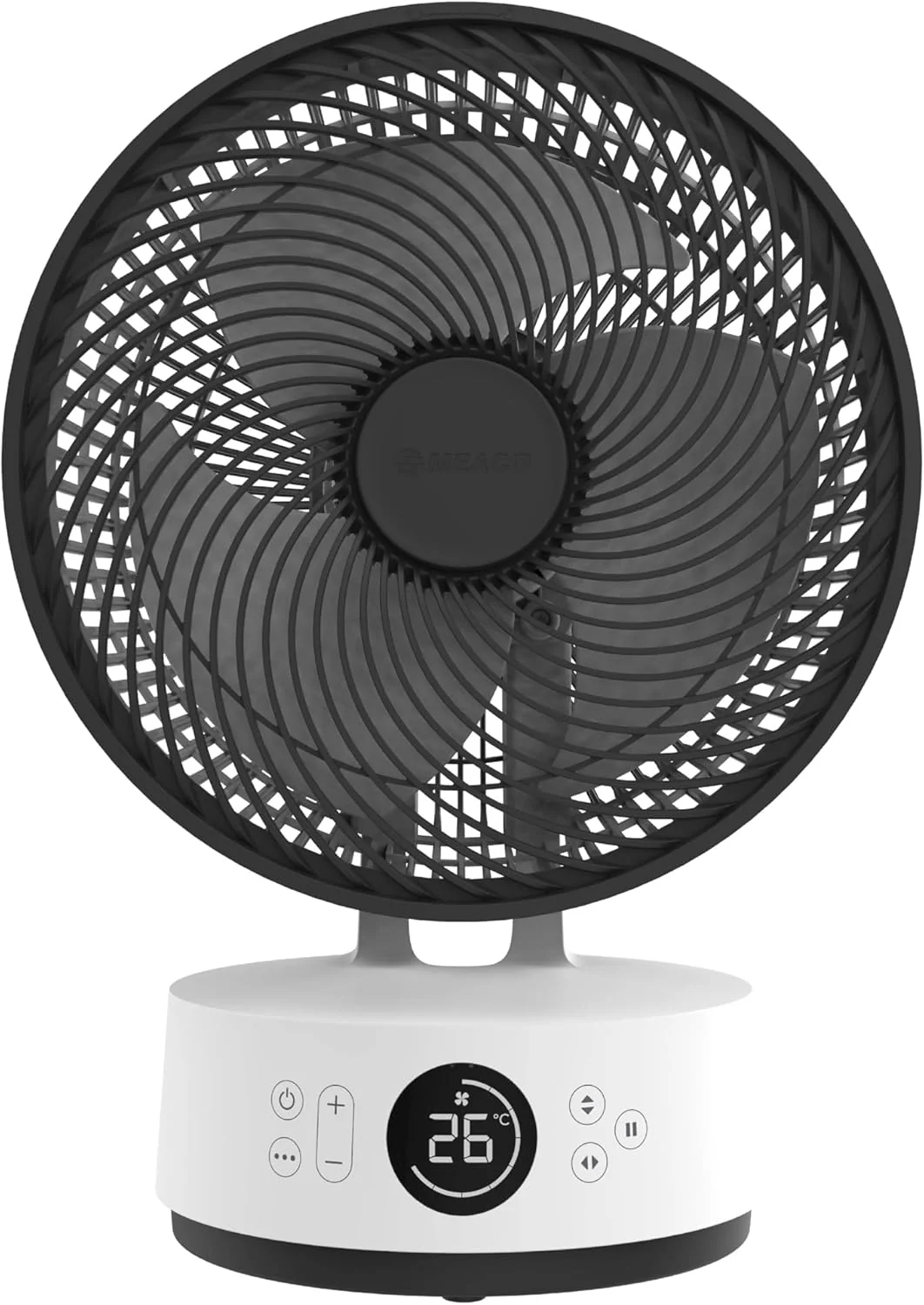 MEACO MeacoFan Sefte® asztali ventilátor - 10 légáramlási sebesség 12 fokozatban - Vízszintes és függőleges oszcilláció - 3 oszcillációs tartomány - Ultra csendes, távirányítós hűtés, fekete