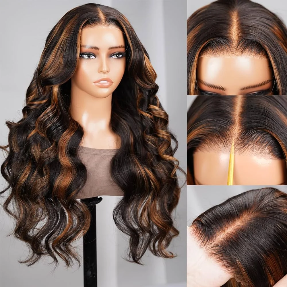 BOGO SALE | #1B30 Copper Blond Highlight Glueless Pre-Cut 13X4 HD Lace Frontal Wig Ready & Go Body Wave Or Straight Wigs