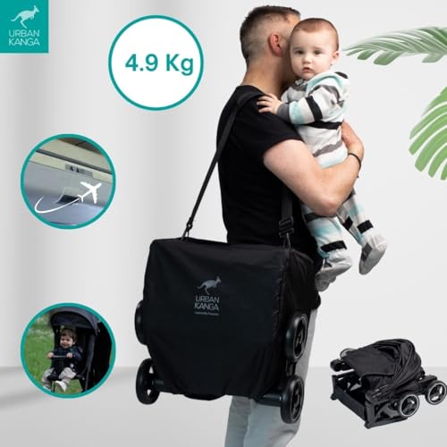 Urban Kanga Bandicoot Passeggino da Viaggio Leggero per Aereo fino a 25 kg (Nero) : Prima infanzia