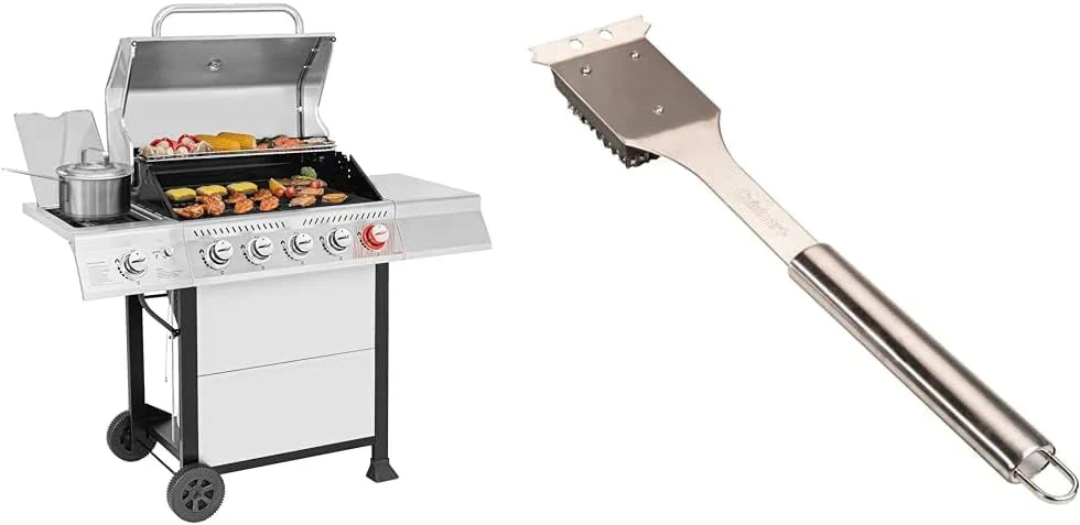 Royal Gourmet GA5401T 5-Burner Propane Gas Grill Sear Burner Side Burner Stainless Steel BBQ Grill