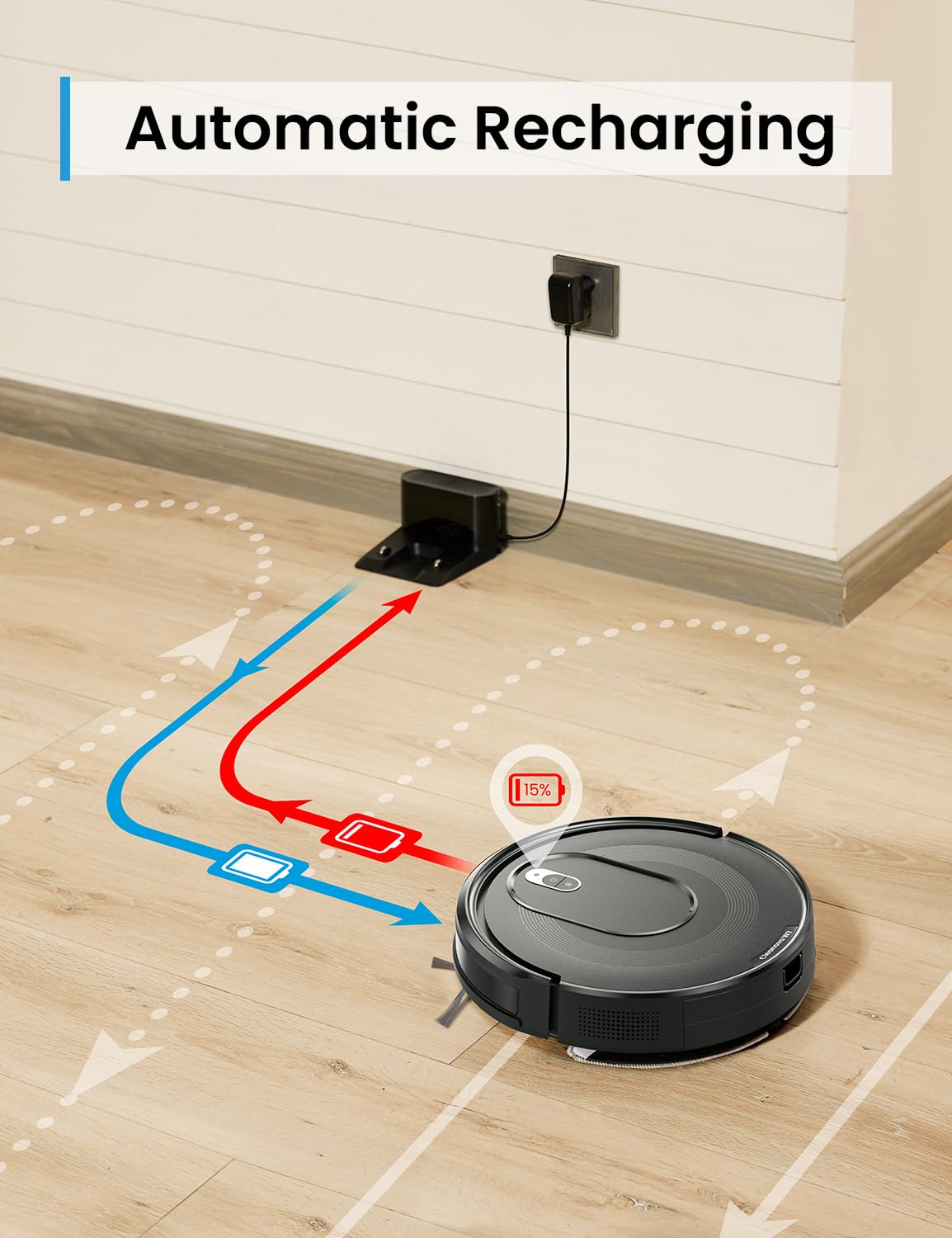 PSUK W7 Robot Vacuum and Mop Combo with Watertank