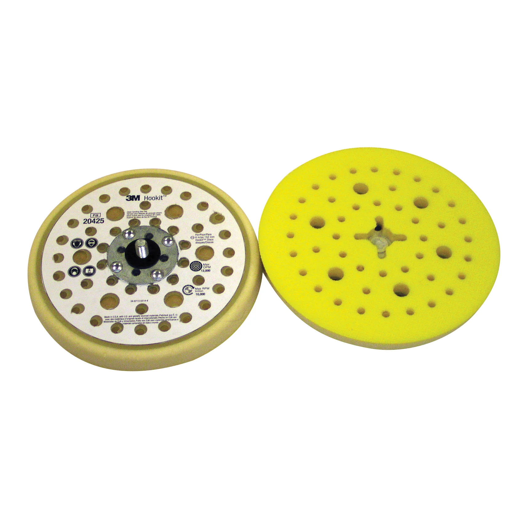 3M AB20425  ~  Hookit Clean Sanding Disc Pad 20425 6 in x 1/2 in x 5/16-24 External 25 Holes