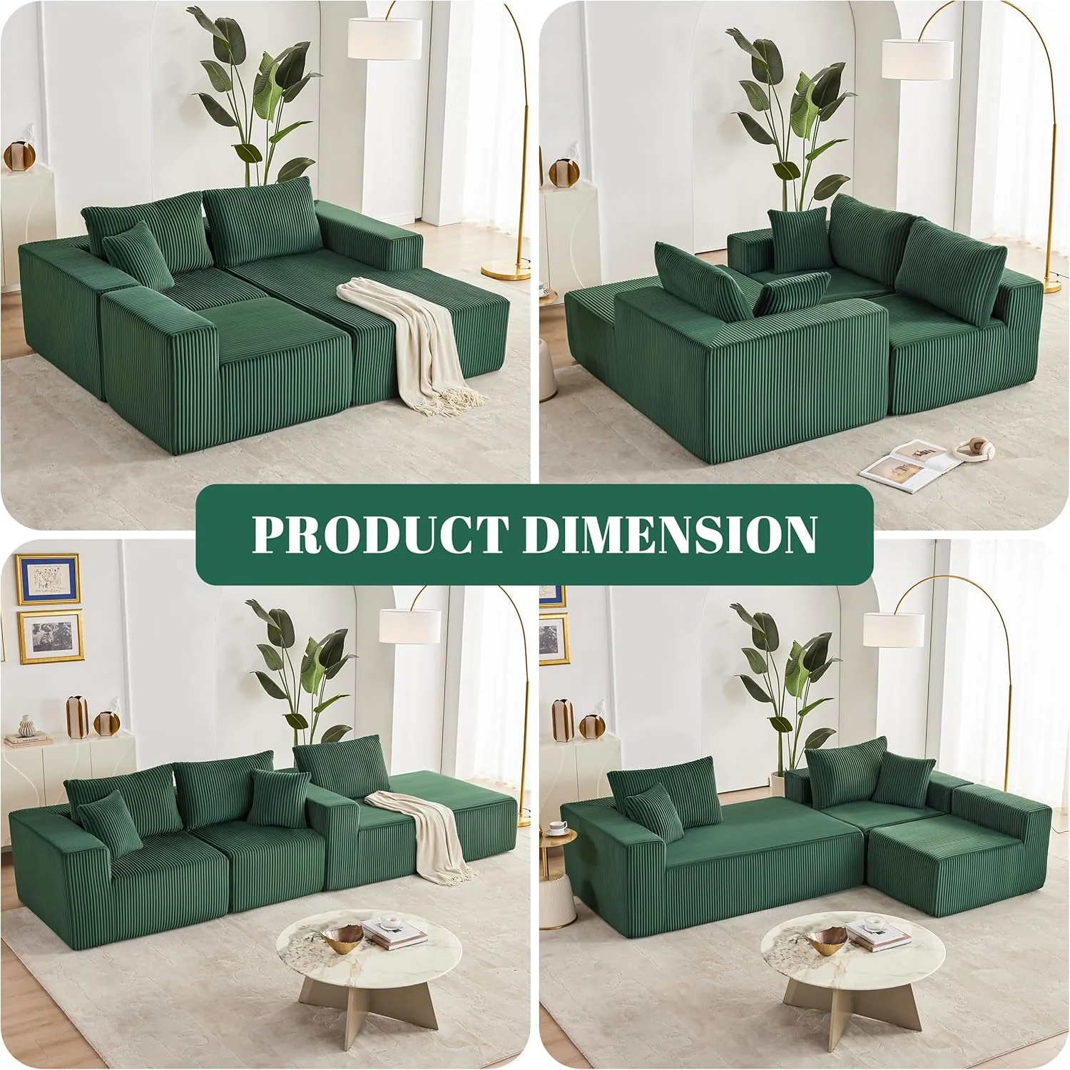 108 Modular Sectional Sofa Cloud Sectional Couch Modern Modular L-Shape Sofa Couch
